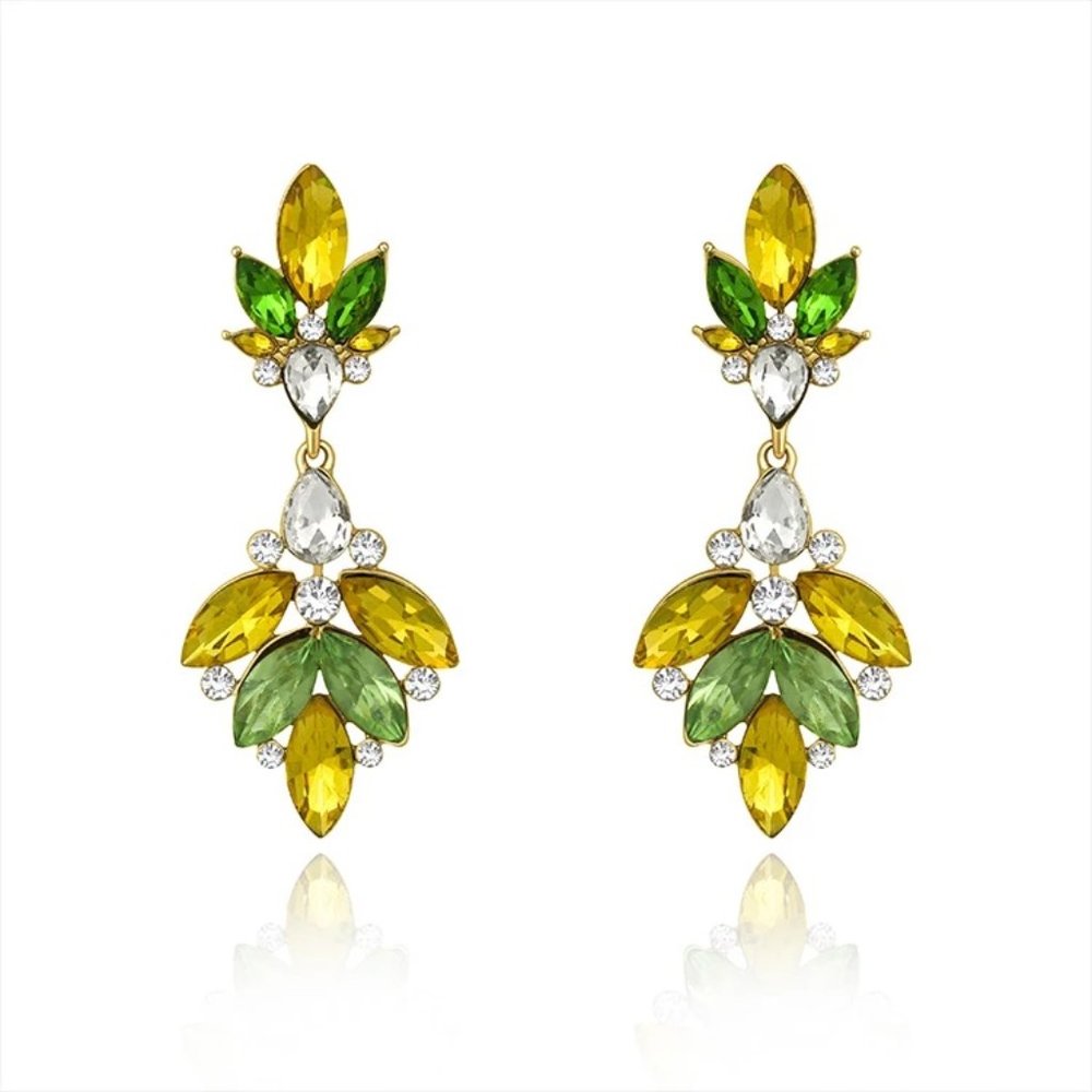 Beautiful Zircon Leaf Earrings